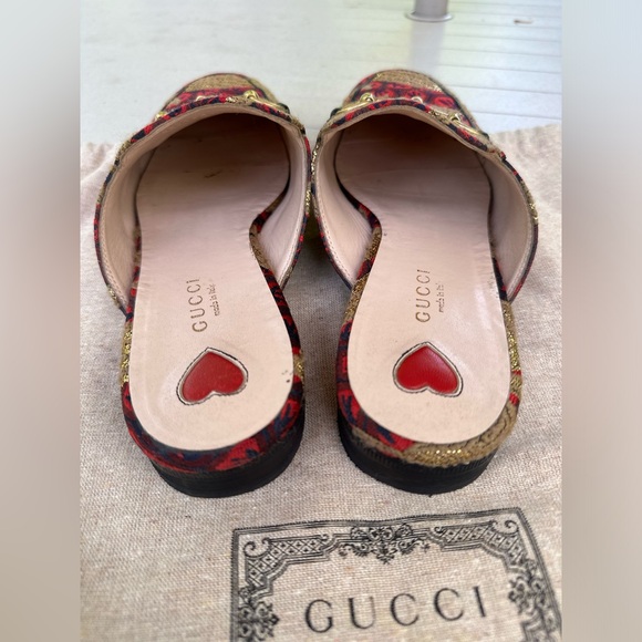 Gucci Jacquard Princetown Horsebit Accent Mules - Picture 2 of 7
